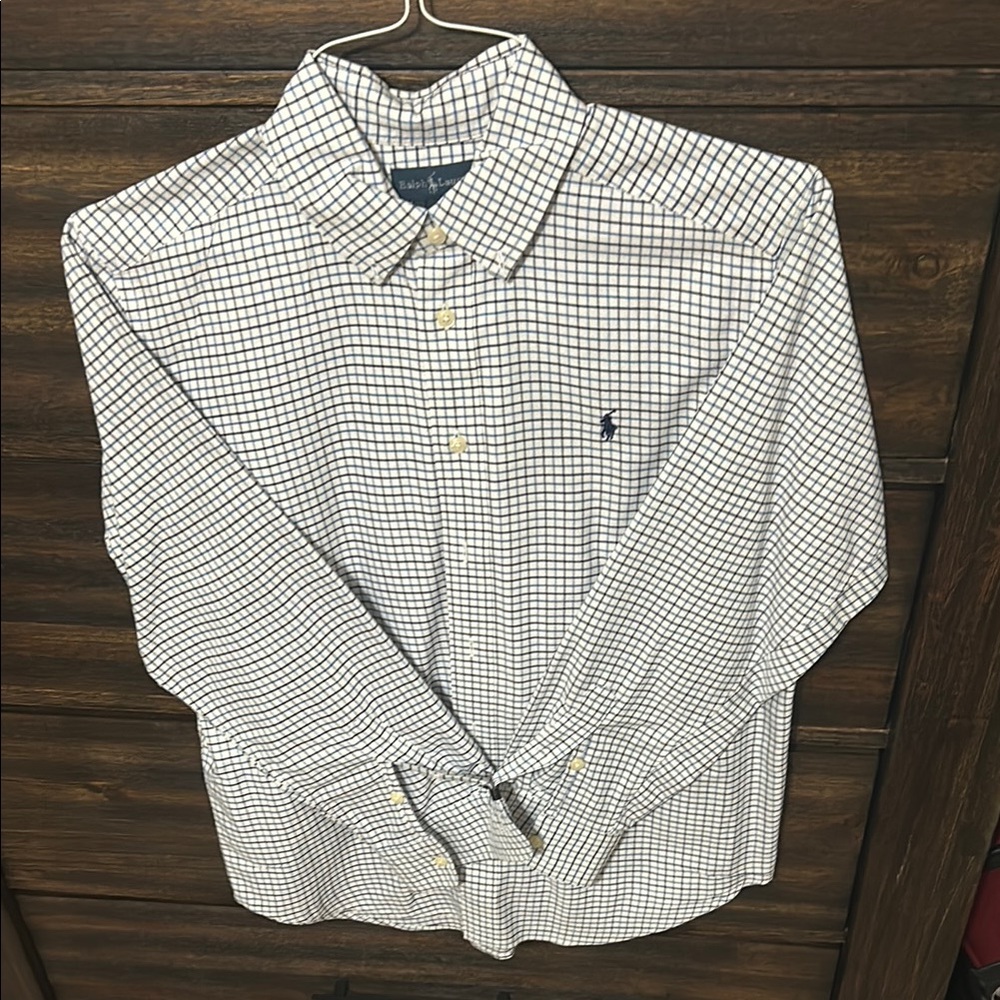 Polo by Ralph Lauren Men's Checkered Shirt - White and Blue